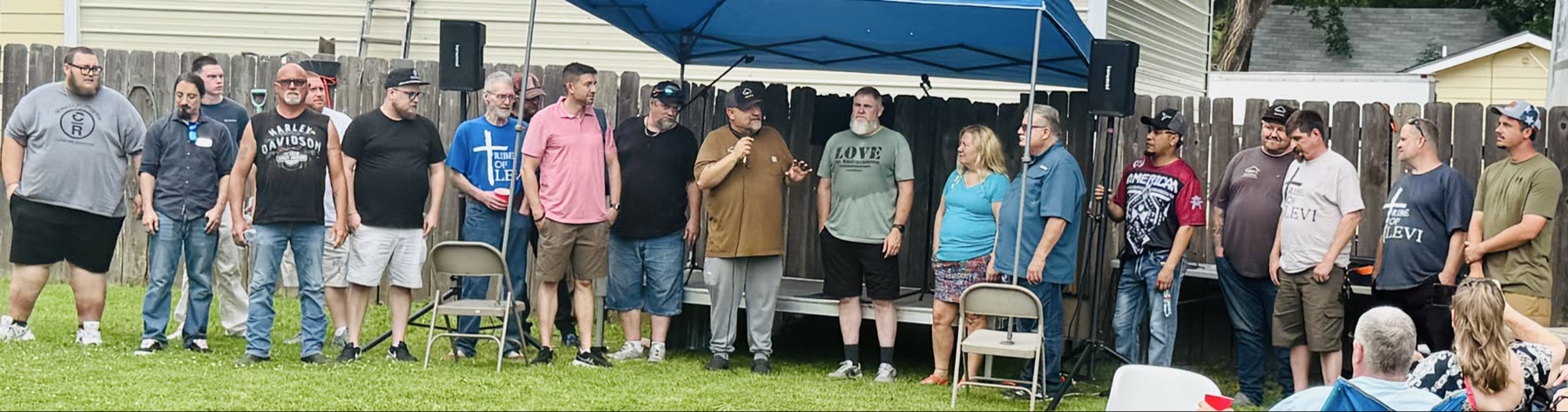 Tribe of Levi men gathered in fellowship